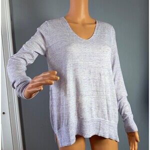 GAP Sweater Womens Small S Purple V-Neck Long Sleeve 100% Cotton NWT Lightweight